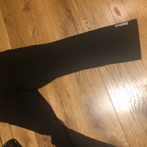 crop black Reebok athletic workout yoga pants